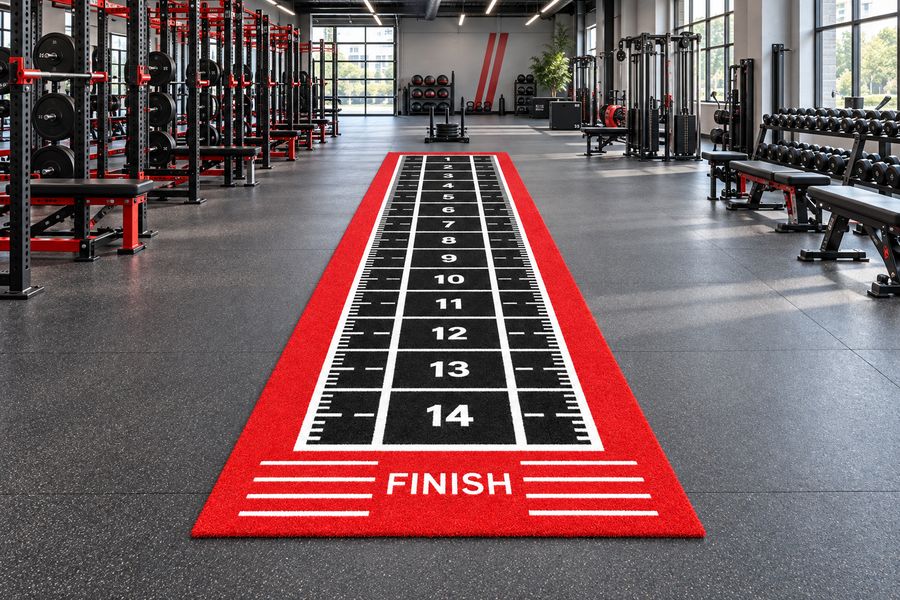 Custom gym sled track turf