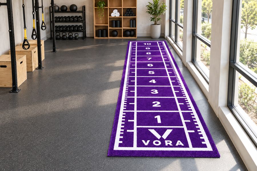 Purple custom training lane with VORA branding