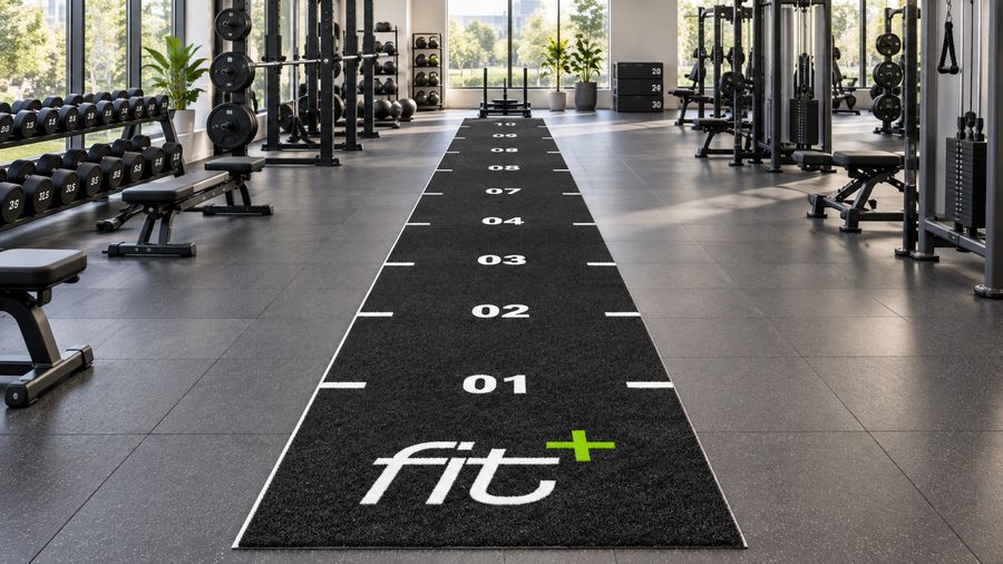 Black training lane with fit+ branding