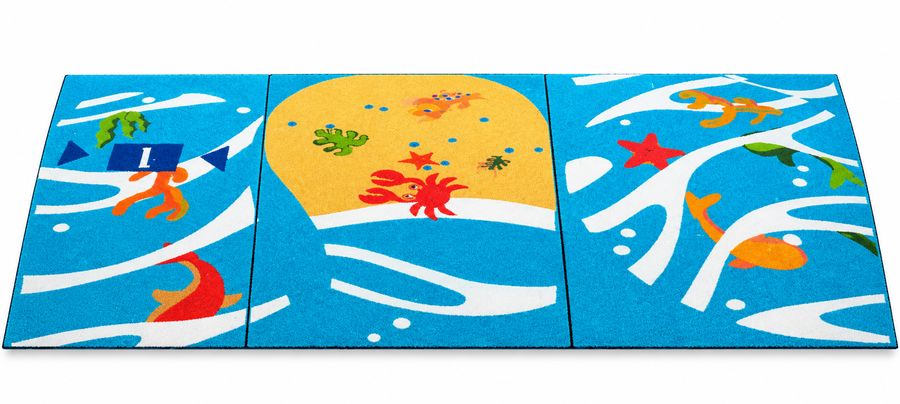 Ocean themed play turf with fish and corals